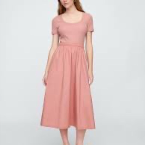 GAP Fit & Flare MIDI Dress Dusty Rose Size S - Picture 1 of 9